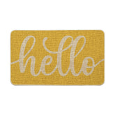 Artoid Mode Yellow Hello Spring doormat greets guests with a sunny entryway vibe.