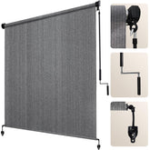 Artpuch Outdoor Roller Shade gray 8x8 front view with UV protection.