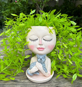 ASDFG head planter with drainage hole for healthy plant care
