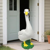 ASDFG porch goose statue outdoors; weatherproof resin ensures durable garden décor