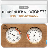 Asidius 2-in-1 sauna thermometer and hygrometer front view for clear readings in steam-filled saunas.
