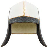 ASKOLD Wool Sauna Hat worn on head showing comfortable fit for all.