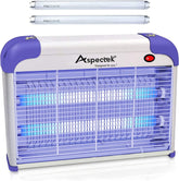 ASPECTEK 20W bug zapper front view demonstrates 360° attraction for indoor pest control