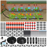 ASPULU 230ft drip irrigation kit main tubing setup for simple yard watering.