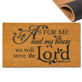 Assaoy Coir Door Mat with embroidered welcome design trapping moisture at entryways