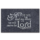 Assaoy embroidered welcome doormat at the front door with vivid design