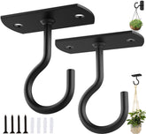 ASZUNE ceiling hook in action holding a planter for indoor or outdoor use.
