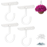 ASZUNE ceiling hook 2.5in white pack demonstrates sturdy, space-saving plant hanging setup.