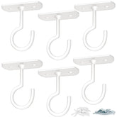ASZUNE ceiling hooks 6-pack white for versatile indoor or outdoor hanging up to 50 lbs