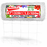 ATICCA plastic trellis netting 47-inch by 328-foot roll supports high-yield climbing plants.