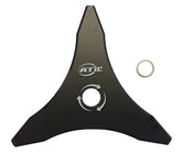 ATIE 10-inch 3-teeth steel brush cutter blade for heavy weed clearing.