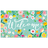 Atiloy welcome doormat with spring floral design adds curb appeal and easy cleaning.