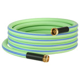Atlantic heavy-duty garden hose 15 ft green with brass fittings for leak-free connections