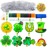 AUEKIV lucky shamrock suncatcher shines as sunlight streams through its colorful design.