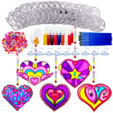 AUEKIV Valentines heart suncatchers kit pack ready for vibrant window art