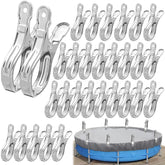 Augisteen pool cover clips in stainless steel provide secure wind protection for above-ground pools.