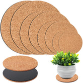 Augshy cork plant saucer 4-inch top view protects furniture from moisture