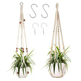 Augshy macrame plant hanger 2-pack with wood beads adds warm indoor greenery.