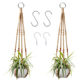 Augshy two-piece plant hangers with cotton rope for versatile indoor-outdoor decor.