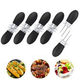 AUGSUN corn holders with stainless-steel-prongs provide secure grip on hot corn.