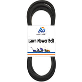 Aulligey lawn mower drive belt close-up shows durable neoprene construction for longevity.