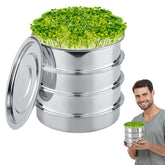 Aulock stainless steel sprouting kit base provides sturdy support for stacked trays