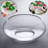 Aunosit glass lotus bowl 8inch shown as a clear centerpiece for water plants