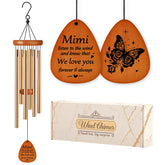 Aurahouse Mimi wind chime with butterfly tag for sentimental garden decor