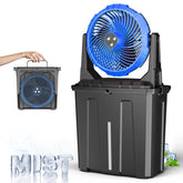 Ausic 9L bucket misting fan outdoors with three spray outlets for cooling