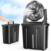 Ausic misting fan with 9L bucket for portable outdoor cooling and storage.