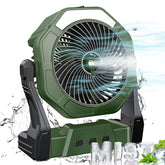 Ausic portable misting fan on patio delivering a refreshing breeze for outdoor dining