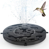 AUTGA solar bird-bath-fountain-1 in sunlight delivering a gentle spray for birds.