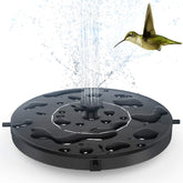 AutGA solar fountain 1W panel powering a quiet backyard water feature in sun.