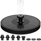 AUTGA solar fountain in a bird bath under sun, attracting birds with lively water arcs.