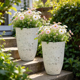 Autodaya 19.5in resin tall planter birch bark texture outdoor display