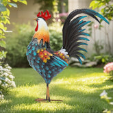 Autodaya rooster decor 32-inch statue with hand-painted details for garden focal point.