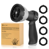 AUTOMAN garden hose nozzle with ten spray patterns for versatile watering tasks.