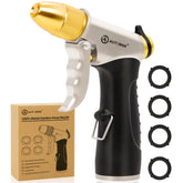 AUTOMAN metal hose nozzle jet pattern for powerful, long-reach watering.