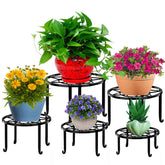 Autopromake 5-pack metal plant stands for assembly-free display of heavy pots.