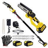 Autubin 2-in-1 pole saw extended reach setup for safe overhead pruning from ground