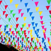 AUUEYY green pennant banner flags for vibrant outdoor decorating and events