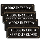 AUYKTE dogs in yard sign close gate reflective night visibility for outdoor use