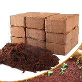 Avalution 9-pack coco coir bricks ready for seed starting and soil substitution.