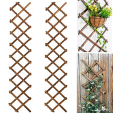 Avalution extensible garden lattice frame panel with natural wood texture for cucumber support.