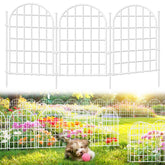 AVELOTUUG arched fence panel white enhances garden borders and animal protection.