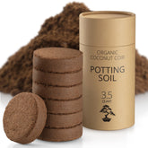 AVERGO coconut coir potting soil disc expands when hydrated for easy potting