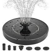 Avinory 1W solar bird bath pump in sunlit garden delivering steady fountain