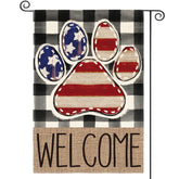 AVOIN colorlife American Flag Paw Print garden flag, durable outdoor decor