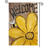 AVOIN colorlife Bee Sunflower flag front view showcasing seasonal curb appeal