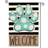 AVOIN colorlife blue paw print flag 12x18 for spring porch decor, durable outdoor use.